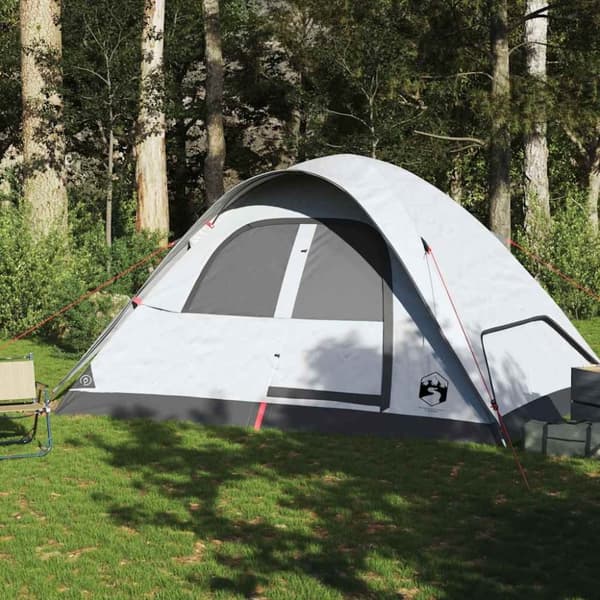vidaXL 6-personers campingtelt vandtæt mørklægningsstof hvid