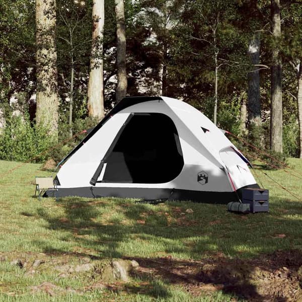 vidaXL 6-personers campingtelt vandtæt mørklægningsstof hvid