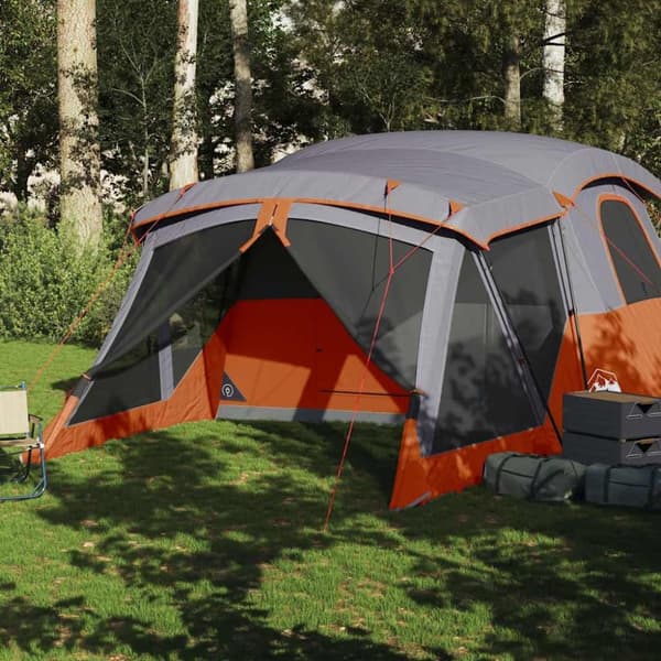 vidaXL 4-personers campingtelt med fortelt vandtæt orange