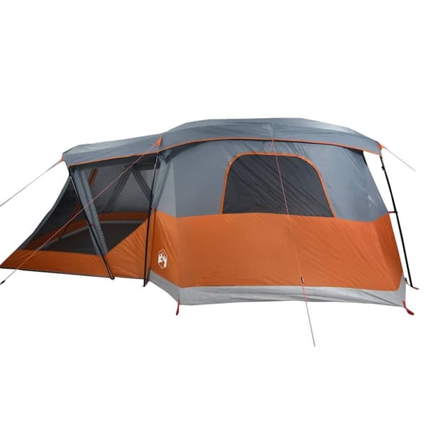 vidaXL 4-personers campingtelt med fortelt vandtæt orange