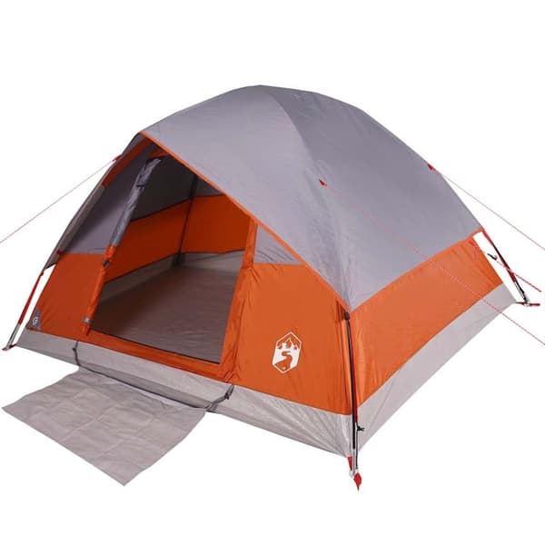 vidaXL Kuppeltelt for camping 6 personer oransje vanntett