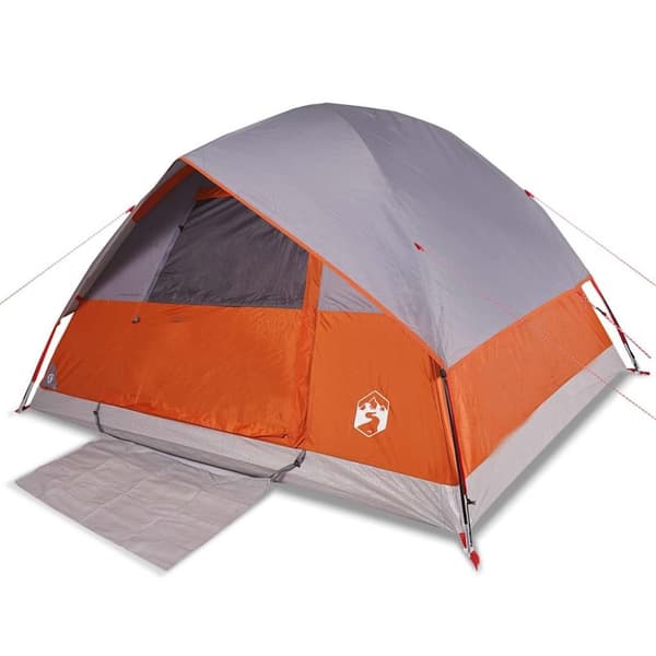 vidaXL Kuppeltelt for camping 6 personer oransje vanntett