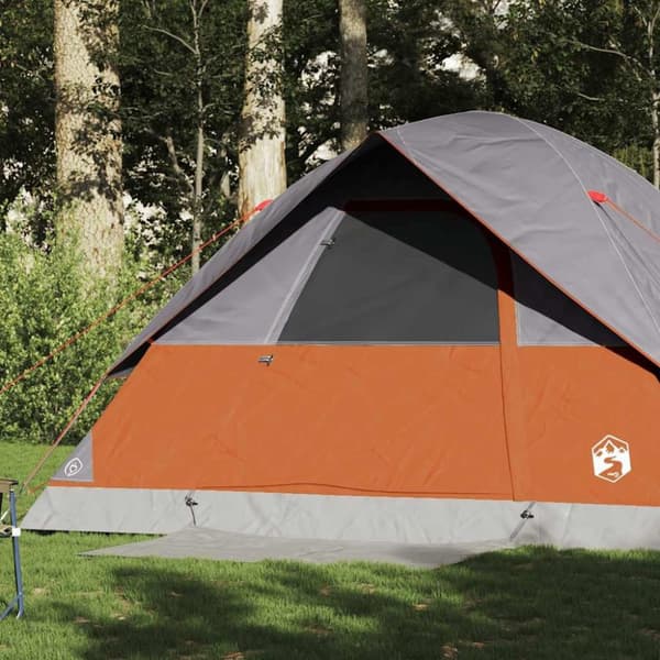 vidaXL Kuppeltelt for camping 6 personer oransje vanntett
