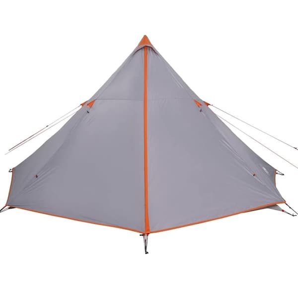 vidaXL Familietelt tipi for 8 personer grå og oransje vanntett