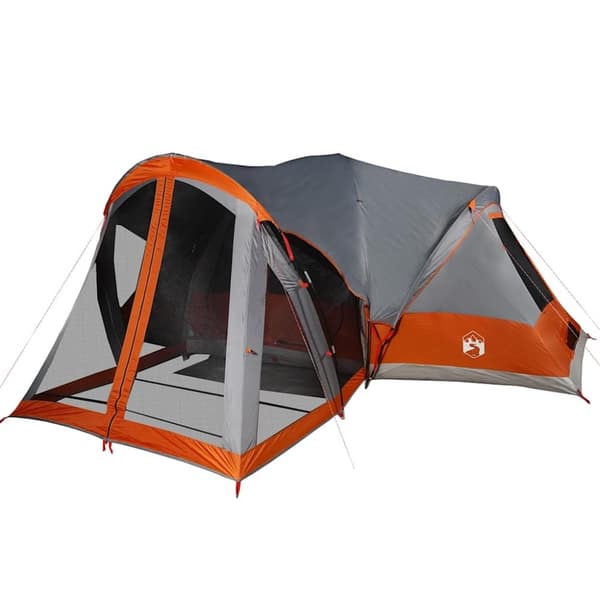 vidaXL Familjetält tipi 8 person grå och orange vattentätt