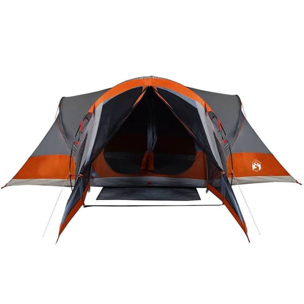 vidaXL Familjetält tipi 8 person grå och orange vattentätt