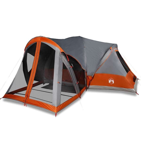 vidaXL Familjetält tipi 8 person grå och orange vattentätt