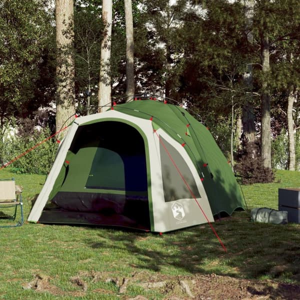 vidaXL 3-personers campingtelt kuppel quick-release grøn