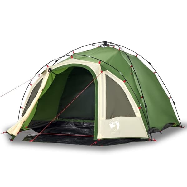 vidaXL 3-personers campingtelt kuppel quick-release grøn