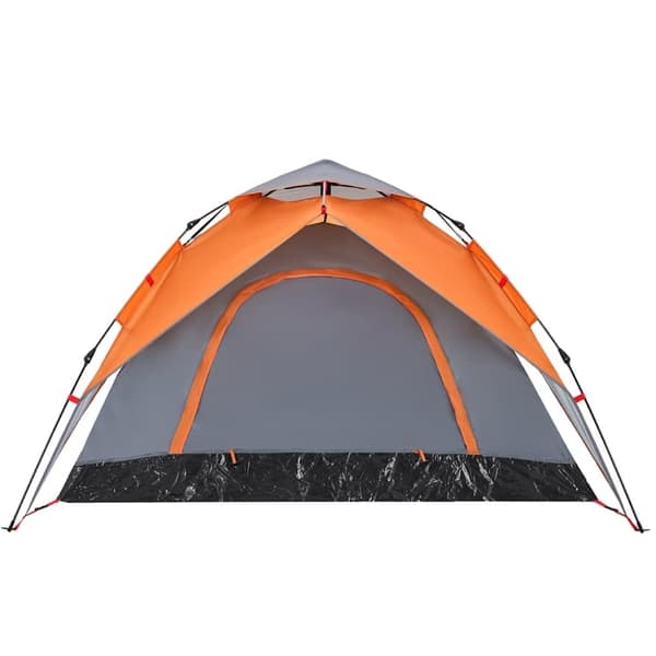 vidaXL 5-personers campingtelt kuppel quick-release grå og orange