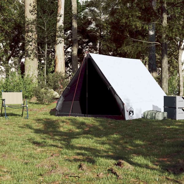 vidaXL Campingtelt A-ramme 2 personer hvit blendingsstoff vanntett