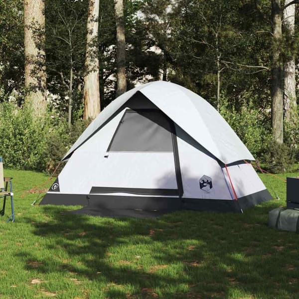 vidaXL 2-personers campingtelt vandtæt mørklægningsstof hvid