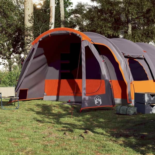 vidaXL Tunneltelt for camping 8 personer grå vanntett
