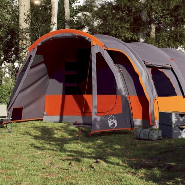 vidaXL Tunneltelt for camping 8 personer grå vanntett