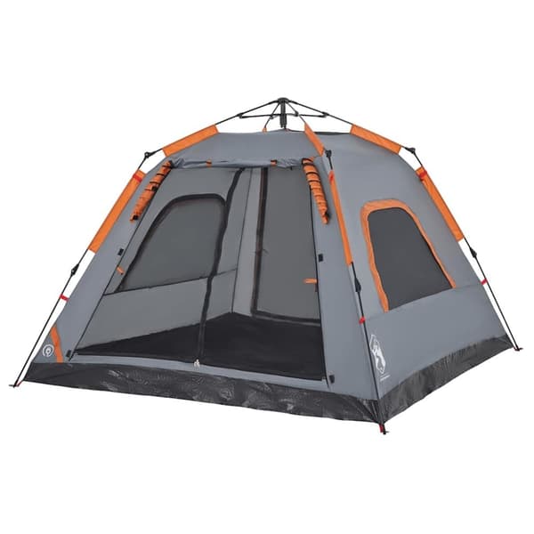 vidaXL Campingtelt 5 personer grå og oransje hurtigutløser