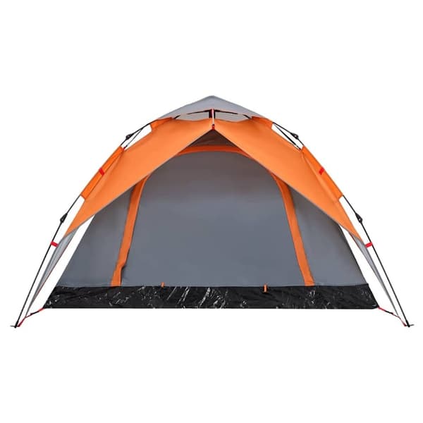 vidaXL Campingtelt 3 personer grå og oransje hurtigutløser