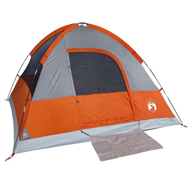 vidaXL Kuppeltelt for camping 4 personer oransje vanntett