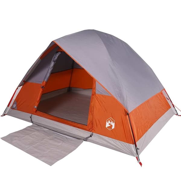 vidaXL Kuppeltelt for camping 4 personer oransje vanntett