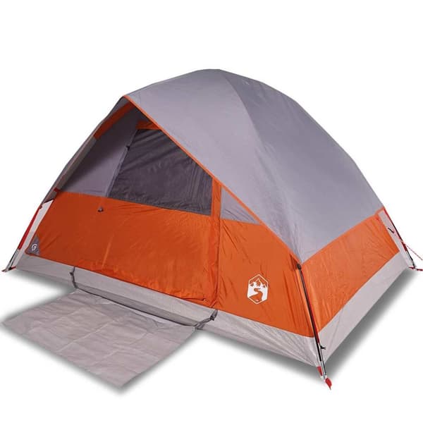 vidaXL Kuppeltelt for camping 4 personer oransje vanntett
