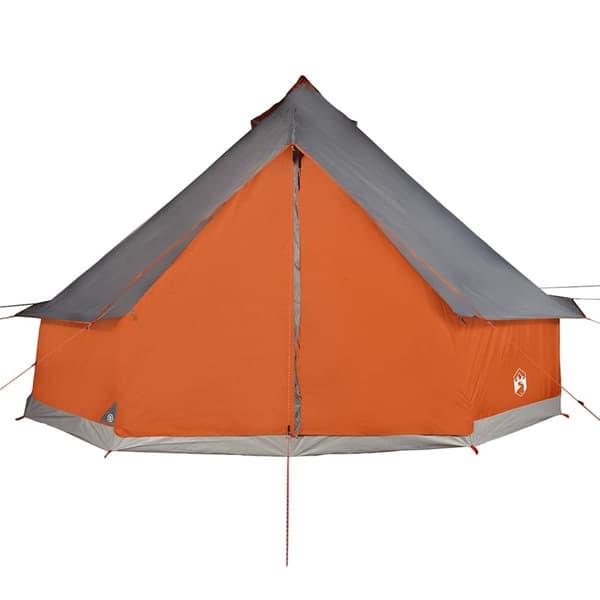 vidaXL Familietelt tipi for 10 personer grå og oransje vanntett