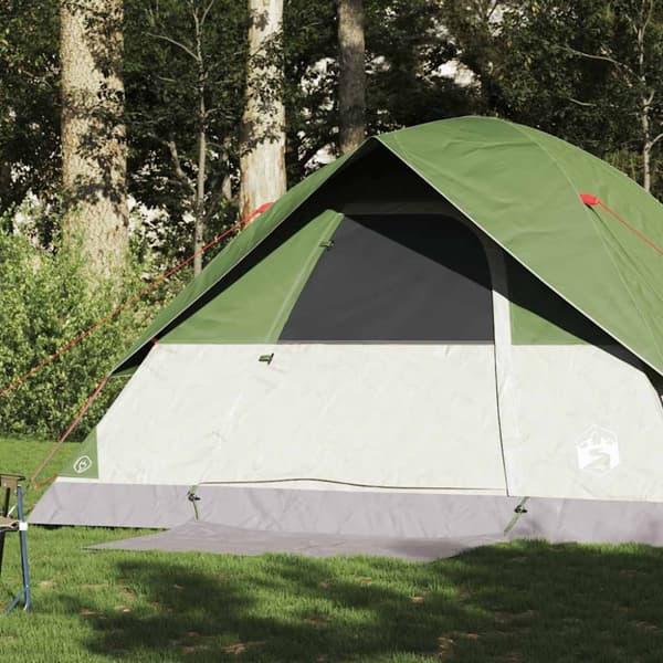 vidaXL Kuppeltelt for camping 6 personer grønn vanntett