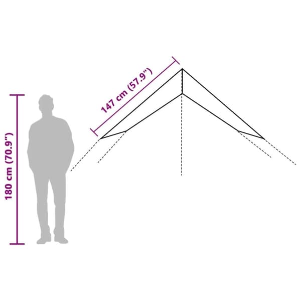 vidaXL Campingpresenning blå 500x294 cm vanntett