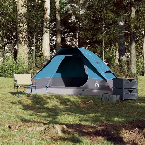 vidaXL Kuppeltelt for camping 1 person blå vanntett