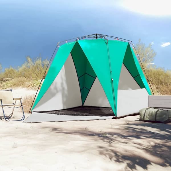 vidaXL 4-personers campingtelt vandtæt quick-release grøn