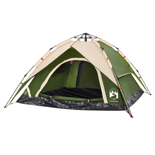 vidaXL 4-personers campingtelt quick-release grøn