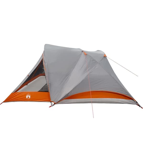 vidaXL Campingtält 4 personer grå och orange vattentätt