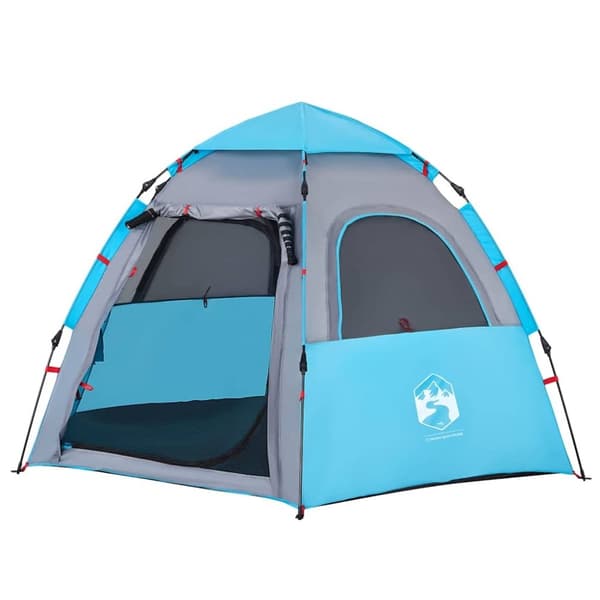 vidaXL Campingtält 4 personer blå snabbrest