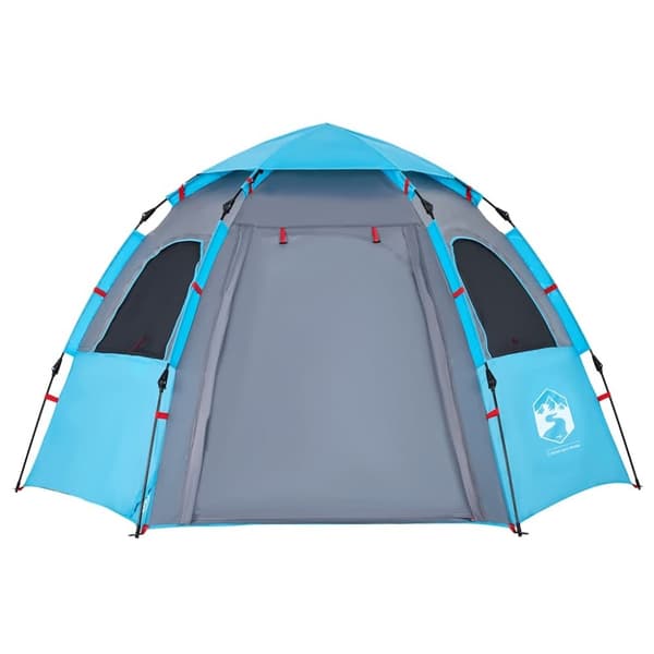 vidaXL Campingtält 4 personer blå snabbrest