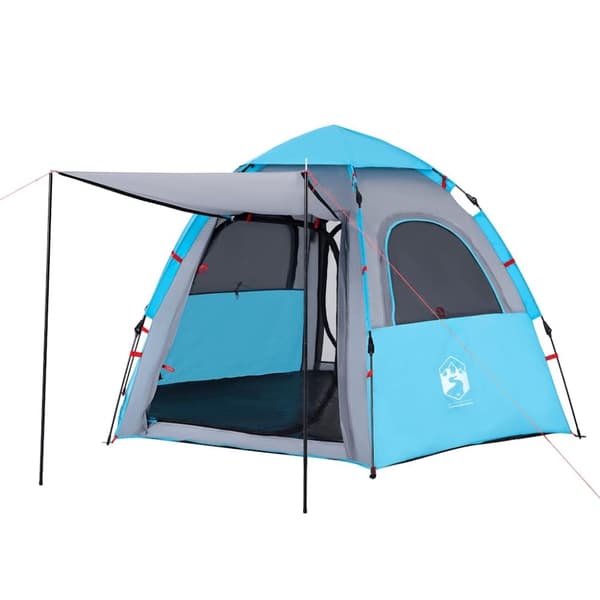 vidaXL Campingtält 4 personer blå snabbrest