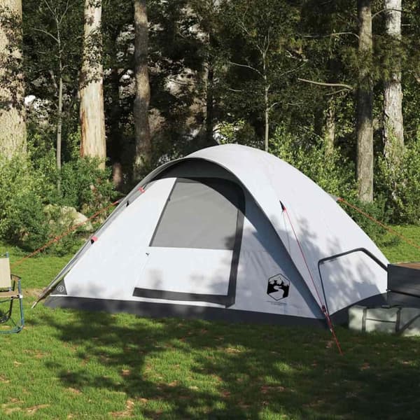 vidaXL 6-personers campingtelt vandtæt mørklægningsstof hvid