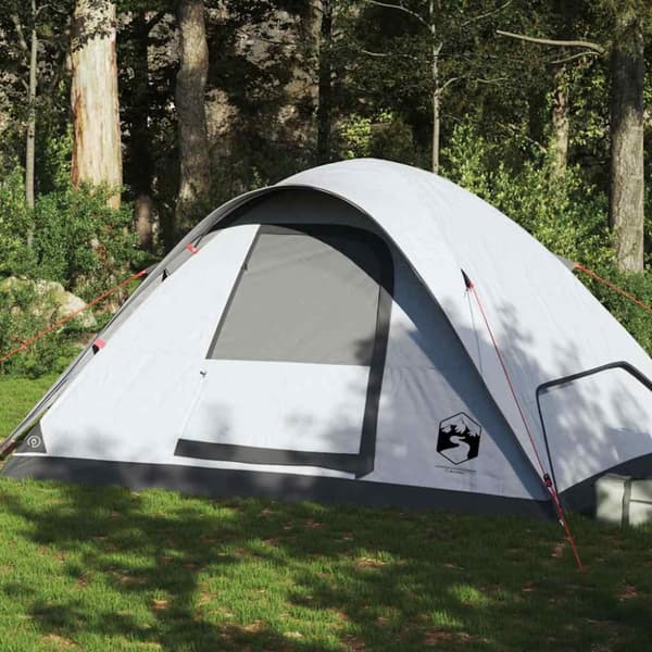 vidaXL 6-personers campingtelt vandtæt mørklægningsstof hvid