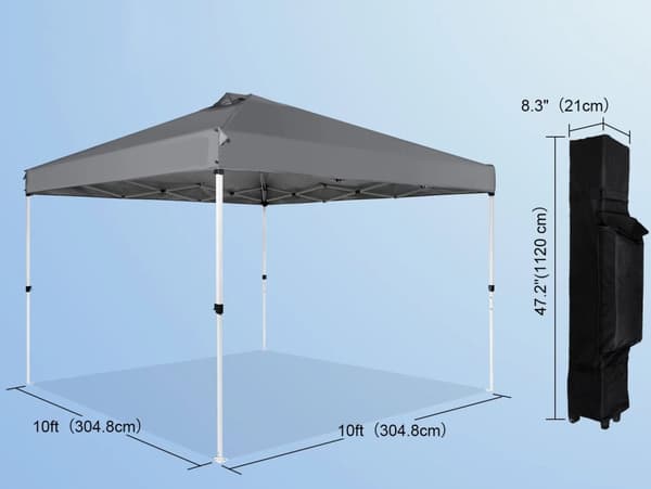 304,8cm x 304,8cm pop-up kapelltält med rullväska och 4 sandsäckar, bärbart vattentätt och solskyddat lusthus, lätt att montera