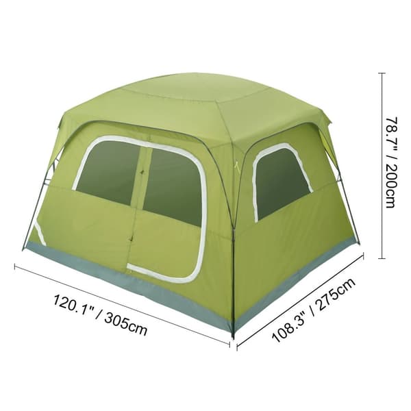 305 x 275 x 200 cm 6-personers utrymme regntätt campingtält, högkvalitativt tyg, insektssäkert, bra ventilation