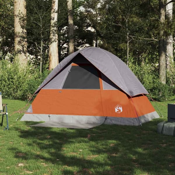 vidaXL Kuppeltelt for camping 2 personer oransje vanntett