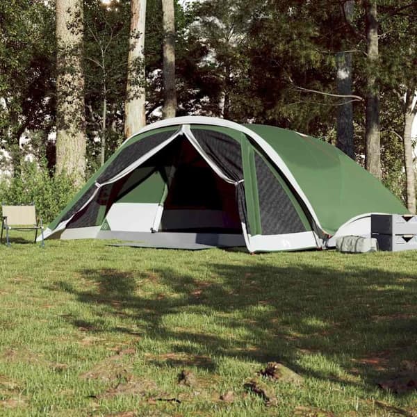 vidaXL Familjetält cabin 6 personer grön vattentätt