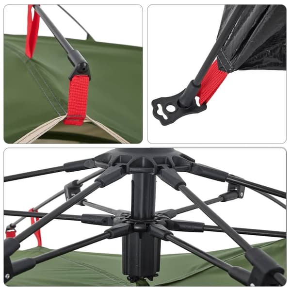 vidaXL 2-personers campingtelt kuppel quick-release grøn