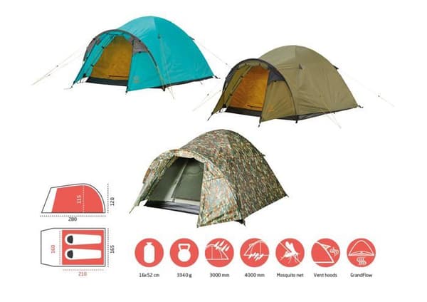 Grand Canyon campingtält - 30921003 - Topeka 2, kupoltält, olika färger