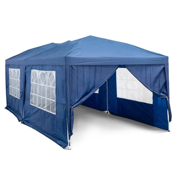 Uniprodo - Hopfällbar paviljong med tak och sidoväggar - 2,95 x 5,9 m - Vattentät duk