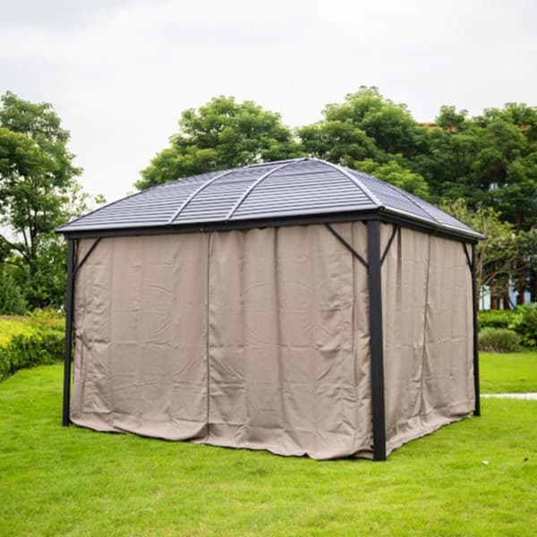 Puutarhakatos ZURICH 3x3.6xK2.63m verhoilla, alurunko, peltikatto, tummanruskea