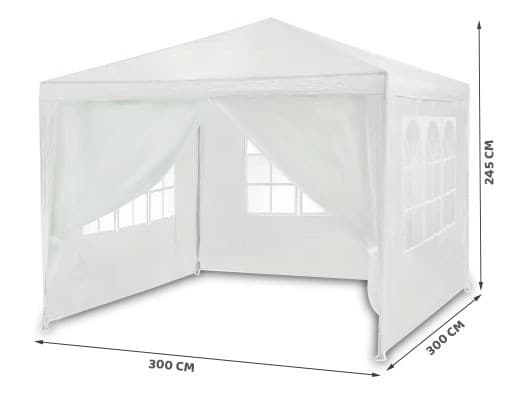 Havepavillon hvid 3x3m 4936