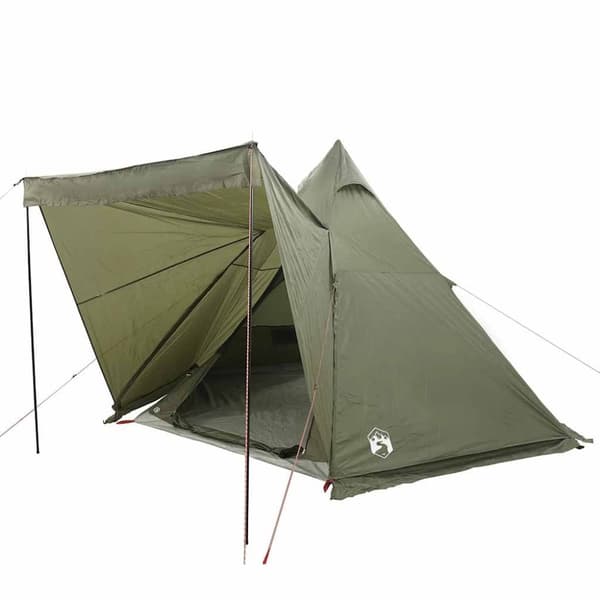 vidaXL Familietelt for camping 6 personer olivengrønn vanntett