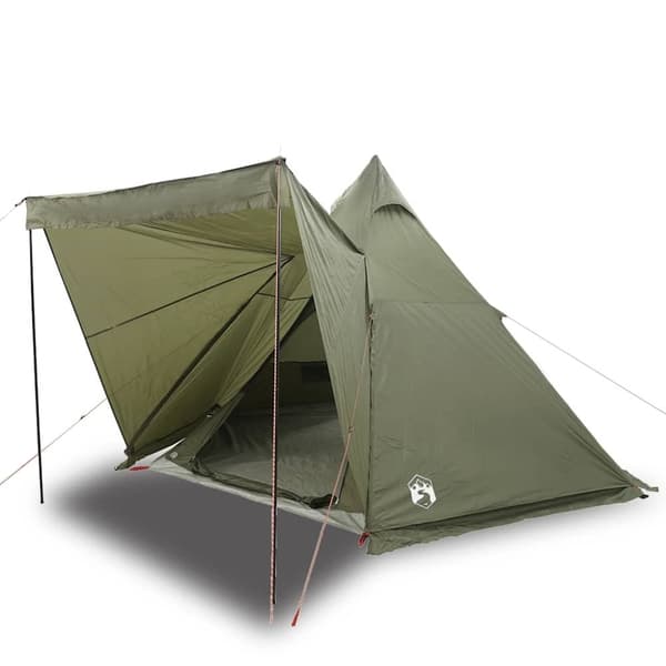 vidaXL Familietelt for camping 6 personer olivengrønn vanntett