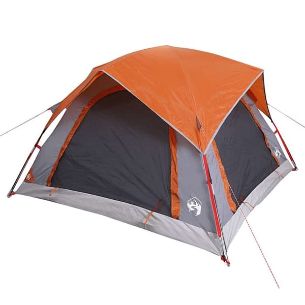 vidaXL 4-personers campingtelt vandtæt grå og orange