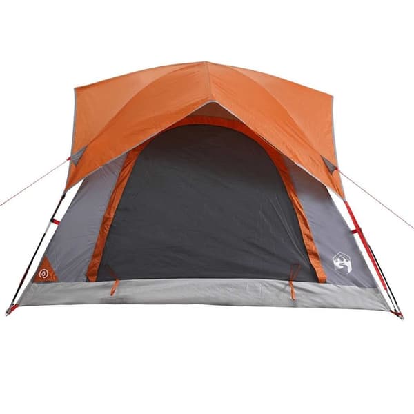 vidaXL 4-personers campingtelt vandtæt grå og orange
