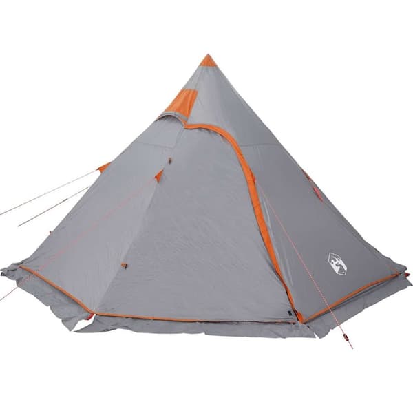 vidaXL Campingtelt tipi 5 personer grå vanntett