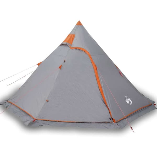 vidaXL Campingtelt tipi 5 personer grå vanntett
